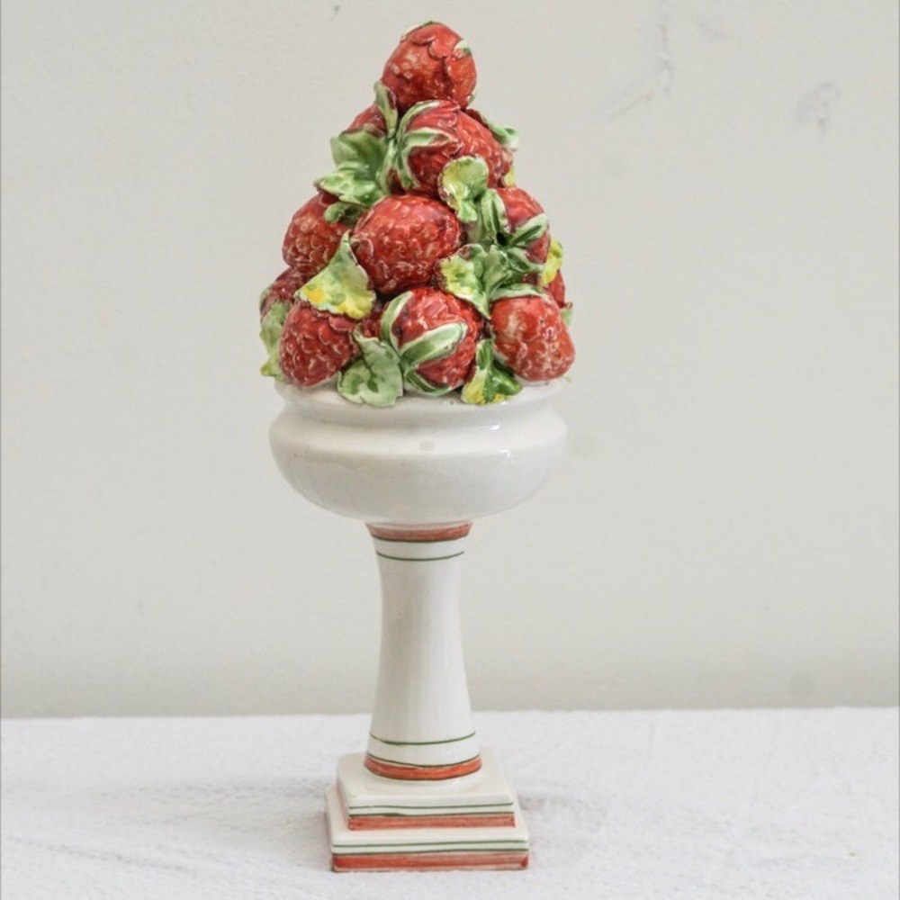 Vintage Italian Porcelain Strawberry Topiary